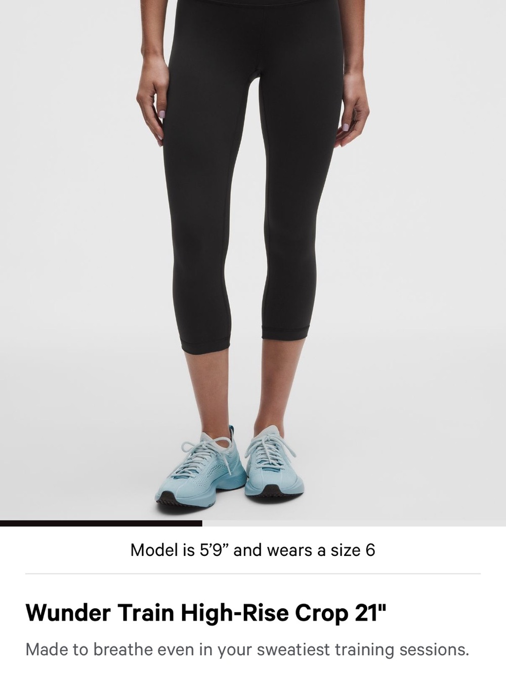 lululemon athletica Wunder Train High-Rise Crop 21" - Black